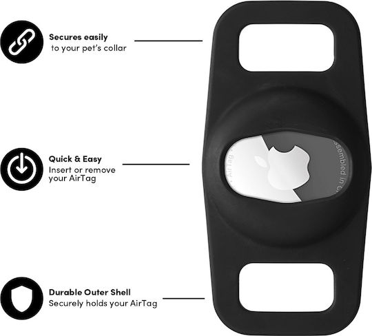 Case-Mate Dog Θήκη Κολάρου Κατοικιδίων Σιλικόνης για AirTag σε Μαύρο χρώμα