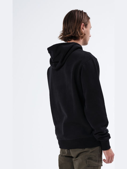 Basehit Men's Sweatshirt with Hood and Pockets Black