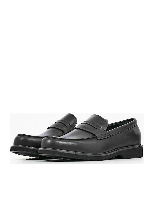 Boss Shoes Men's Leather Moccasins Black