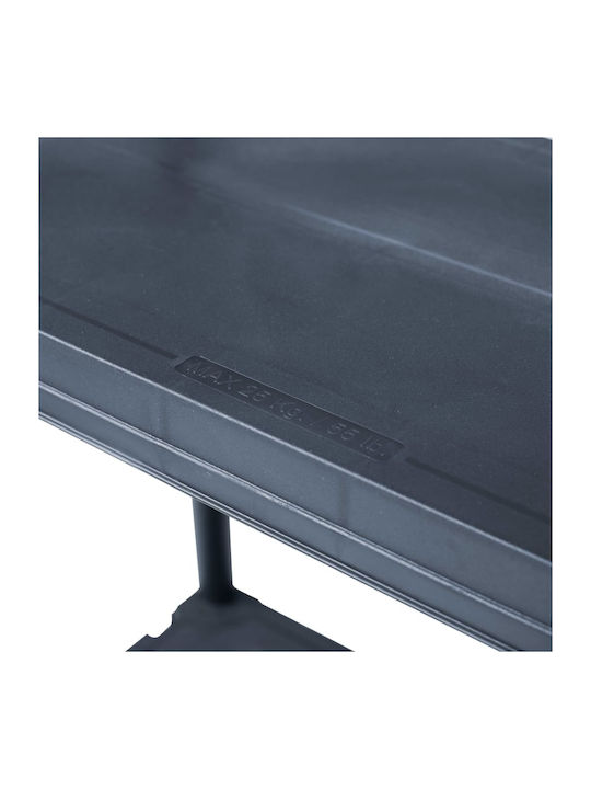 Plastic Outdoor Shelving Unit with 3 Shelves Black 60x30x138cm