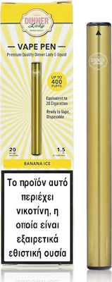 Dinner Lady 400 Puffs Banana Ice Disposable Pen Kit 1.5ml με Ενσωματωμένη Μπαταρία 20mg