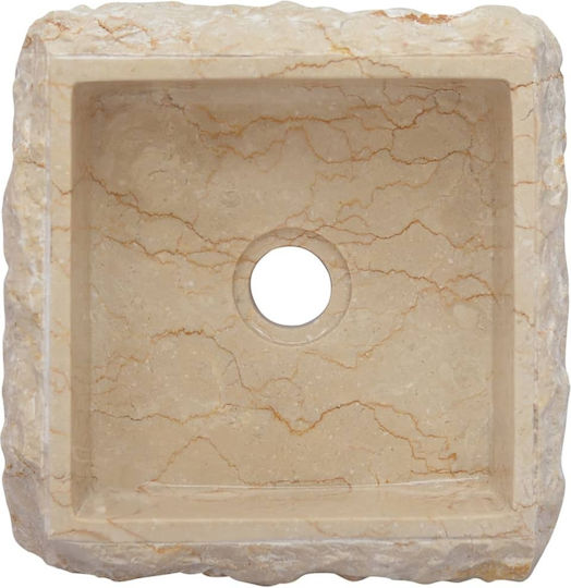 vidaXL Aufgesetztes Waschbecken Stein 30x30x13cm Beige