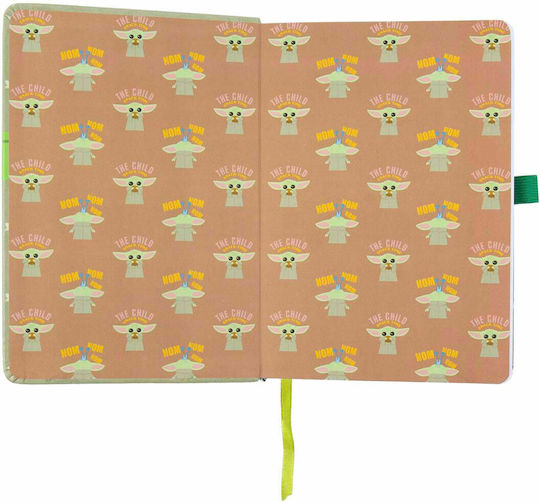 Cerda Cesda Mandalorian Carnet A5 cu Pagini Albe , Elastic și Suport pentru Stilou Verde