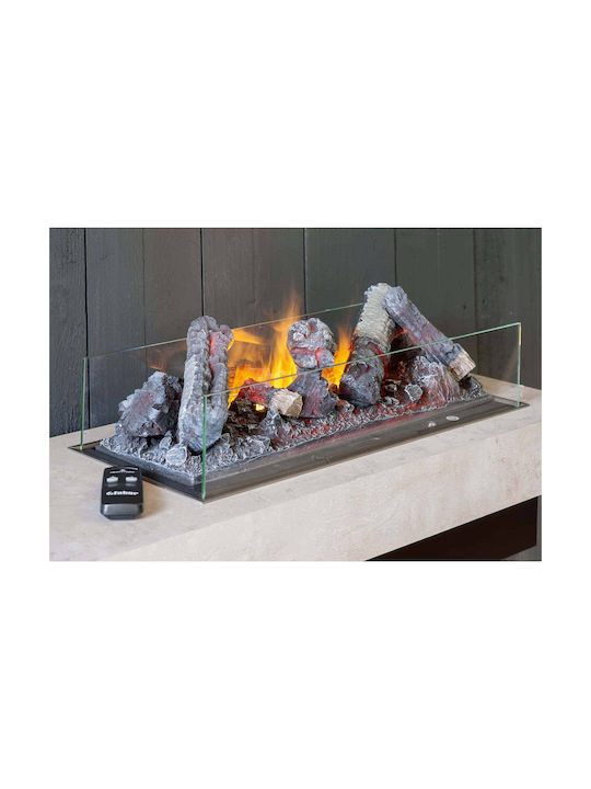 Dimplex Cassette 400/600 Επιδαπέδιο Ηλεκτρικό Τζάκι 125W 41x18cm Μαύρο