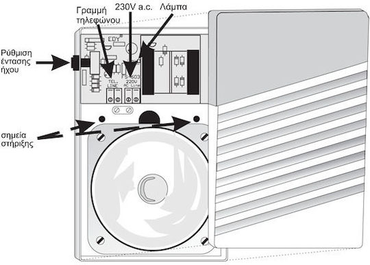 Edy FS-603 Σειρήνα Συναγερμού Εσωτερικού Χώρου 100dB 230V με Πορτοκαλί Φως 10x16εκ.