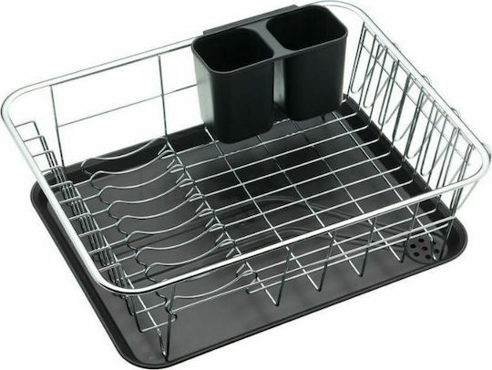 Kitchen Craft Στραγγιστήρι Νεροχύτη Μεταλλικό Μαύρο 42x30.5x15cm