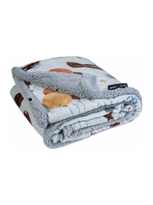 Greenwich Polo Club Blanket Cot 8811 Fleece Grey Shiel 110x140cm.