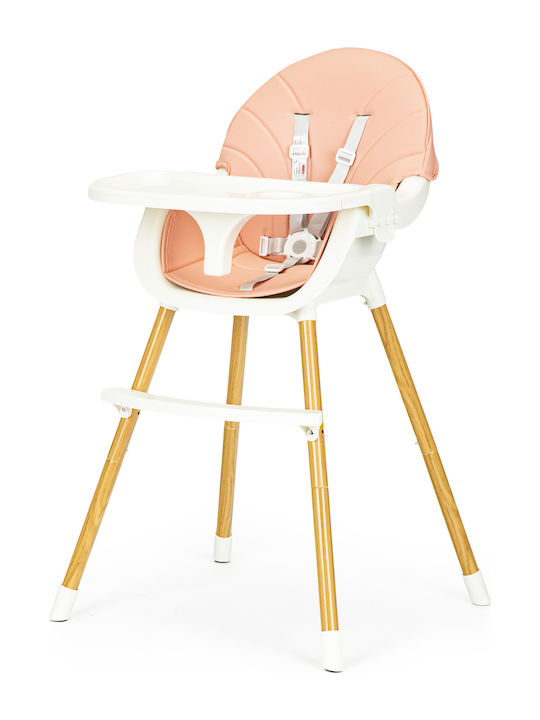 Ecotoys Highchair 2 in 1 & Fabric Seat Pink