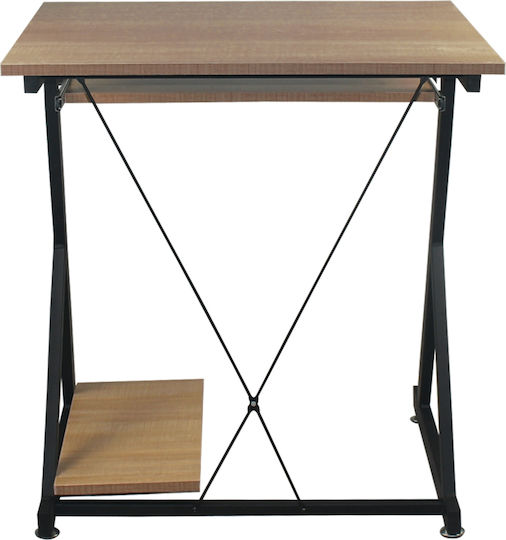Computer Büro Unit Holz Black / Sonoma mit Metallbeinen 70x55x75cm