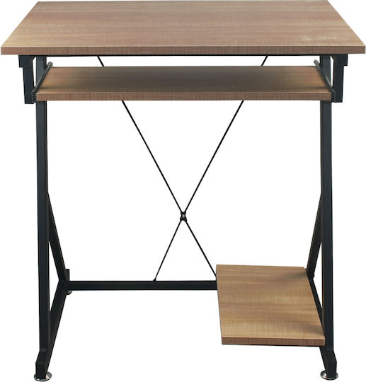 Computer Büro Unit Holz Black / Sonoma mit Metallbeinen 70x55x75cm