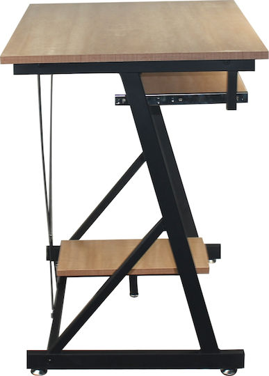 Computer Büro Unit Holz Black / Sonoma mit Metallbeinen 70x55x75cm