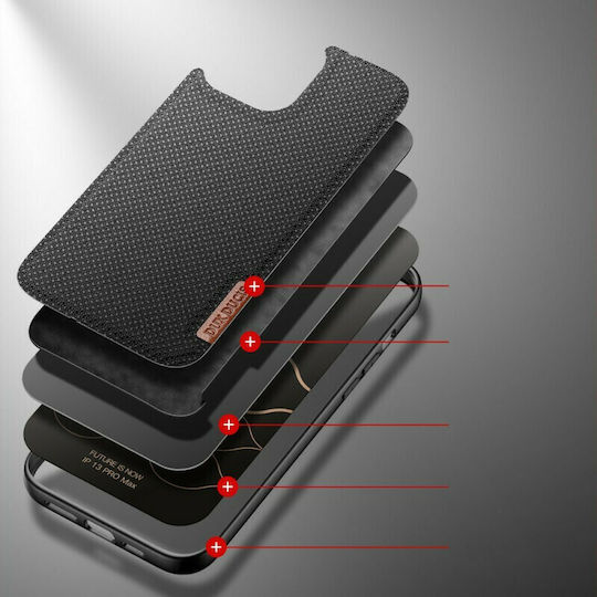 Dux Ducis Fino Back Cover Silicon / Tesatura Negru (iPhone 13 Pro Max)