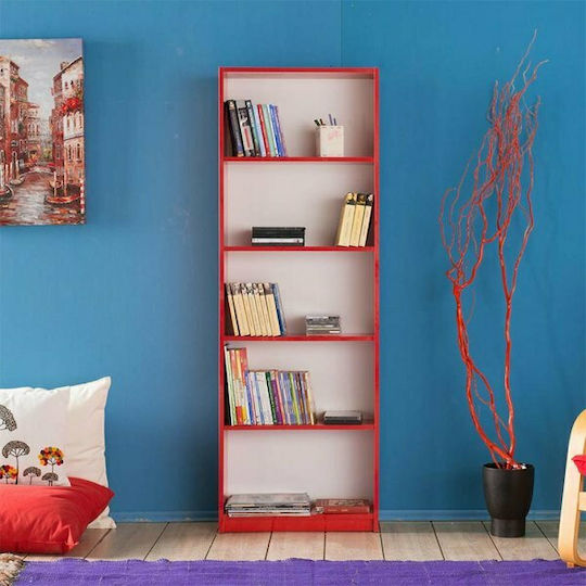 Βιβλιοθήκη Max Κόκκινη 58x23x170εκ.
