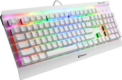 Sharkoon Skiller SGK3 Gaming Mechanical Keyboard with Kailh Red switches and RGB lighting (English US) White