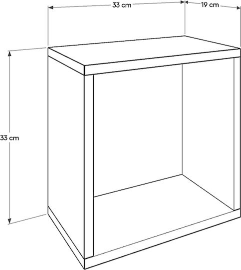 Ράφι Τοίχου Flat Sonoma 33x19x33εκ.