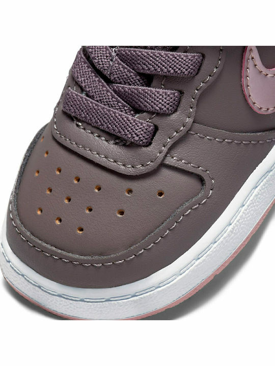 Court Borough Low 2 Kids Sports Shoes with Hoop & Loop Closure Violet Ore Pink Glaze Melon Tint