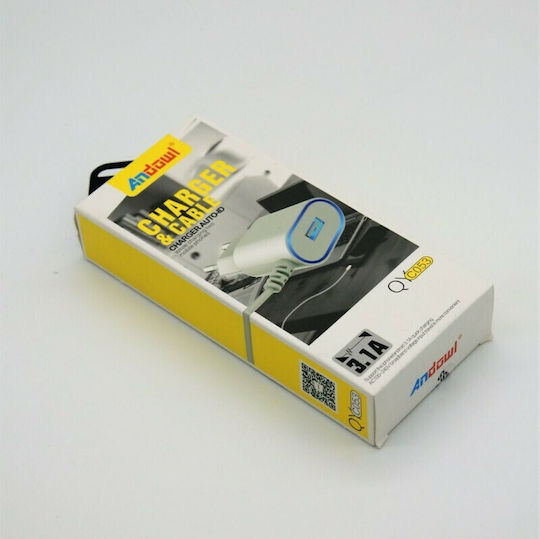Andowl Ladegerät mit USB-A Anschluss und Kabel Micro-USB Weißs (QY-C053)