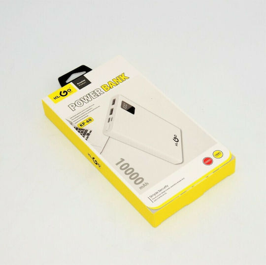 KLGO KP-60 Power Bank 10000mAh με 2 Θύρες USB-A Λευκό