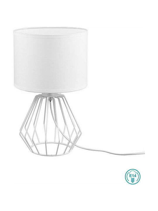 Trio Lighting Metal Table Lamp for Socket E14 with White Shade and Base