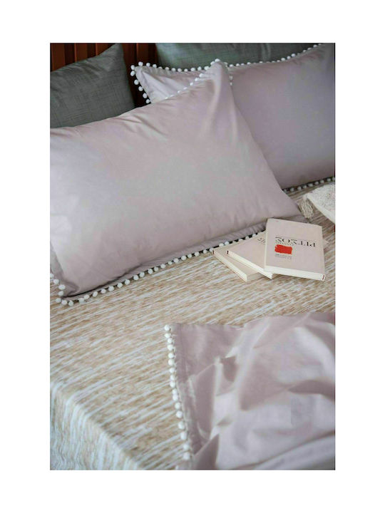 Palamaiki Pon Pon Pillowcase Set Oxford Fog 50x70cm.