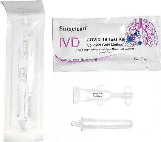 Singclean IVD Covid-19 Test Kit Antigen Rapid Self Test with Nasal Sample 10pcs