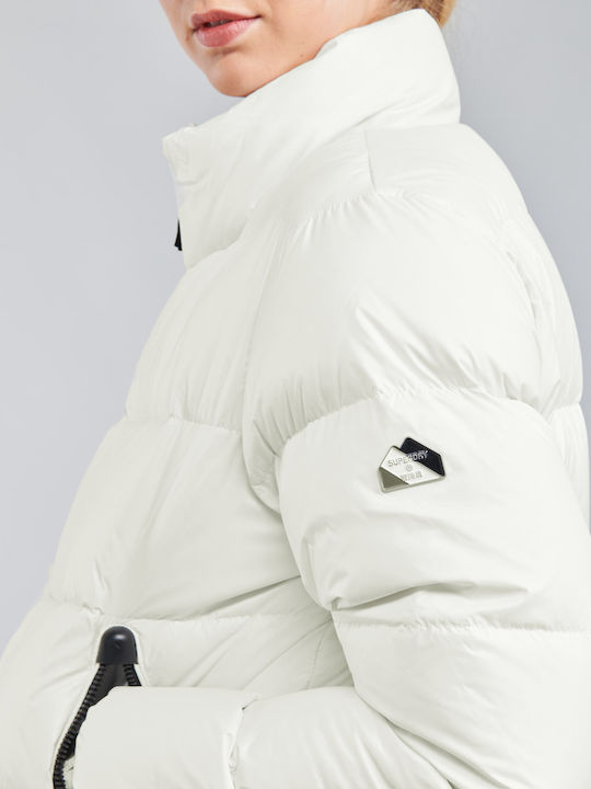 Alpine Luxe Down Kurz Damen Puffer Jacke für Winter Weiß