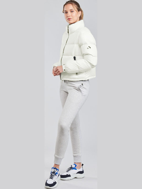 Alpine Luxe Down Kurz Damen Puffer Jacke für Winter Weiß