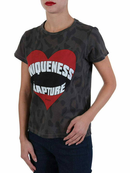 PINKO T-SHIRT RITROVARE JERSEY UNIQUENESS T-SHIRT RAPTURE GREY