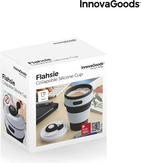 InnovaGoods Flahsie Чаша Пластмаса с Капак Сив 350мл