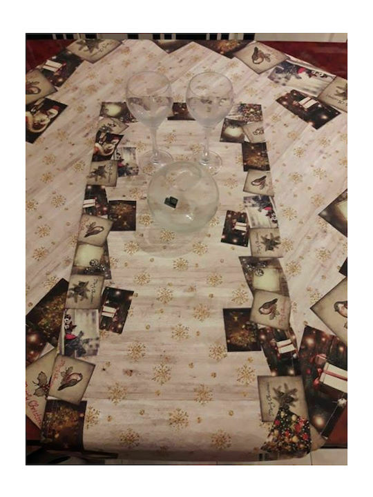 Mc Decor Χριστουγεννιάτικο Τραπεζομάντηλο Υφασμάτινο Λευκό 140x180εκ.