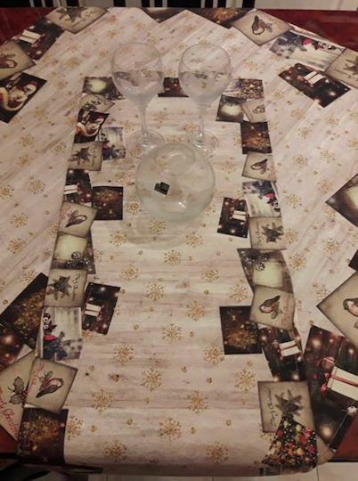 Mc Decor Χριστουγεννιάτικο Τραπεζομάντηλο Υφασμάτινο Λευκό 140x180εκ.