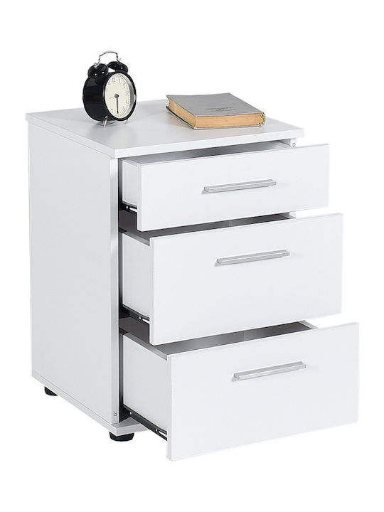Trendline Wooden Bedside Table Λευκό 40x39x57cm