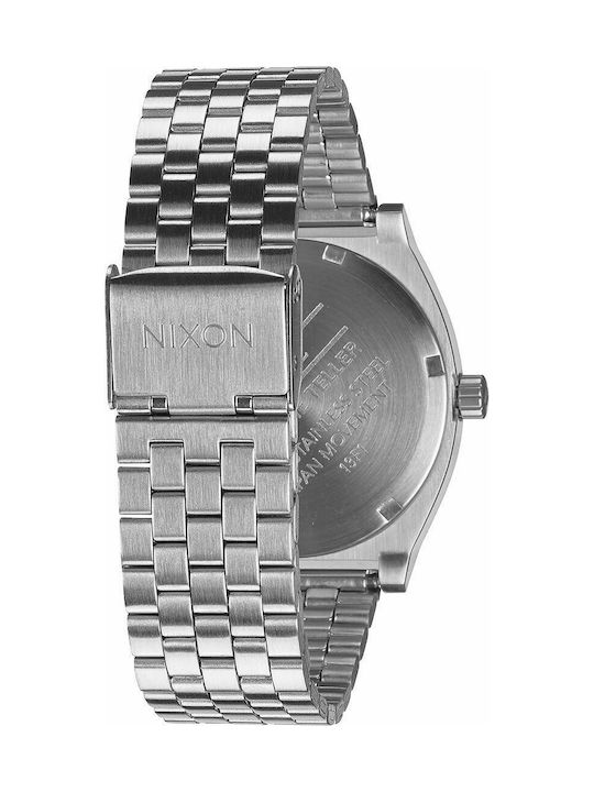 Nixon Teller Watch Battery with Silver Metal Bracelet