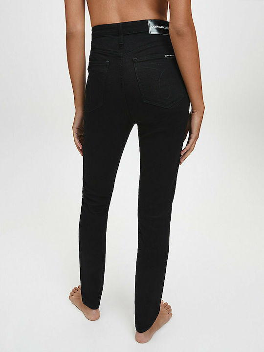 Calvin Klein High Waist Women's Jean Trousers in Skinny Fit Eternal Black