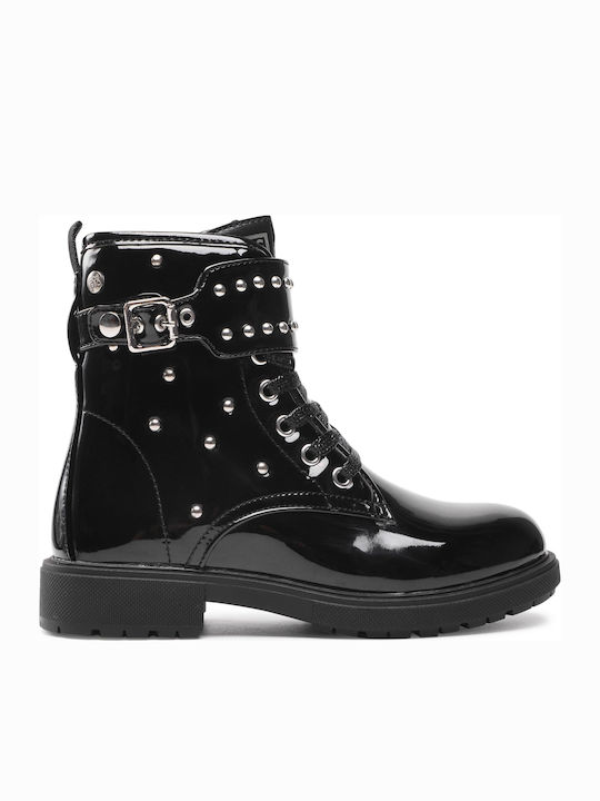 64002 Kids Boots from Patent Leather with Zipper Black