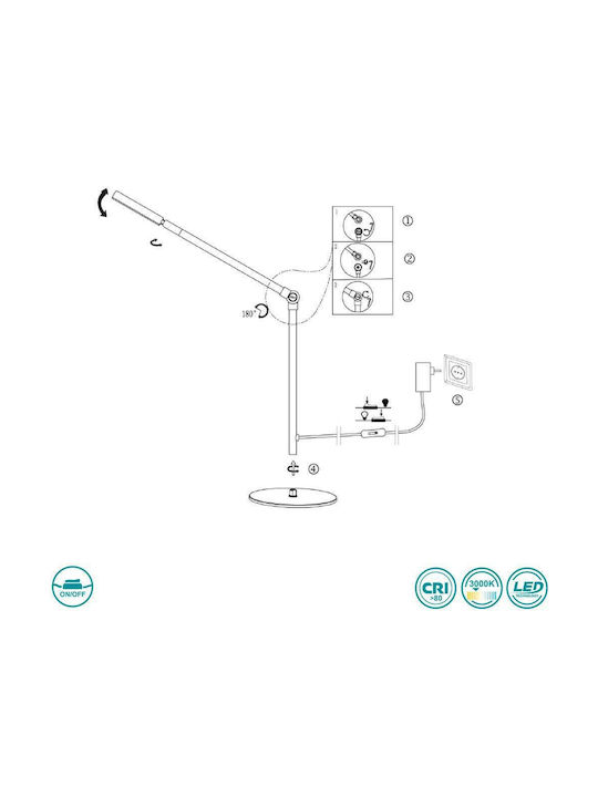 Wofi Cole LED Office Lamp with Foldable Arm in Black Color