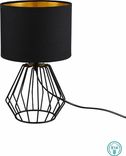 Trio Lighting Chuck Metal Table Lamp for Socket E14 with Black Shade and Base
