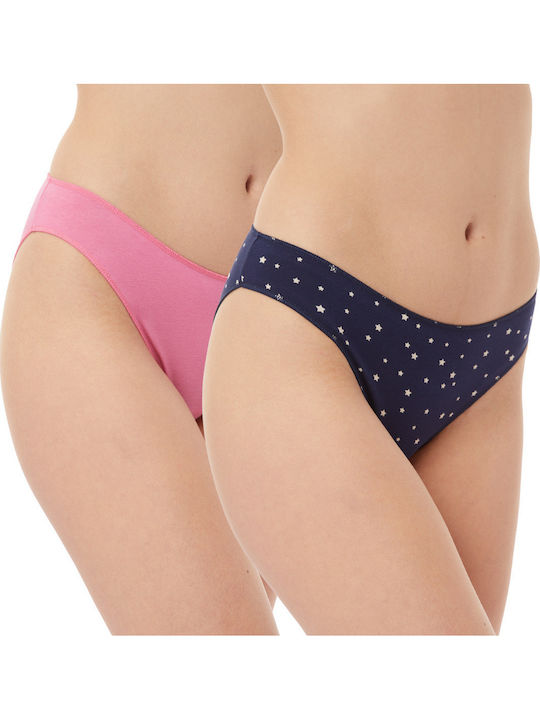 Miss Rio Women's Slip 2Pack Navy Blue/Pink