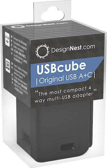 Allocacoc Зарядно без кабел с USB-C порт Черен (PowerCube)