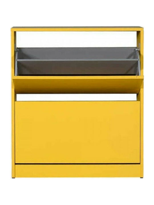 Suport pentru pantofi Flat Duo cu 2 Rafturi Galben L73xW26xH84cm