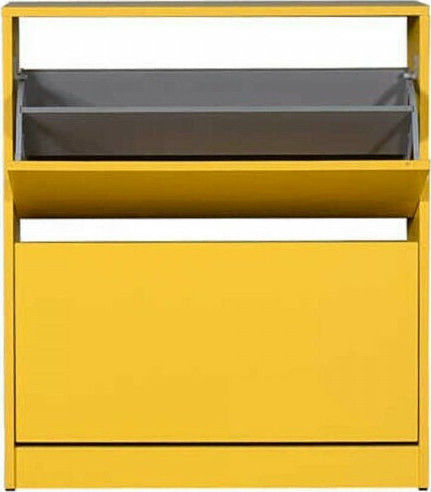 Suport pentru pantofi Flat Duo cu 2 Rafturi Galben L73xW26xH84cm