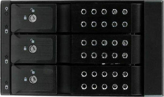 StarTech 3 Bay Aluminum Trayless Hot Swap Mobile Rack Backplane Negru (HSB3SATSASBA)