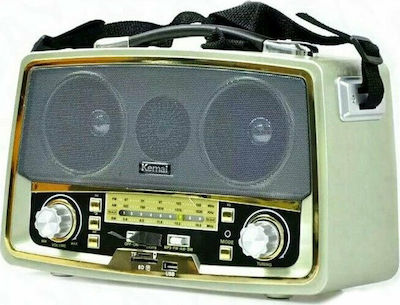 KEMAI MD-1701BT Retro Radio de masă Reîncărcabil cu USB Argint