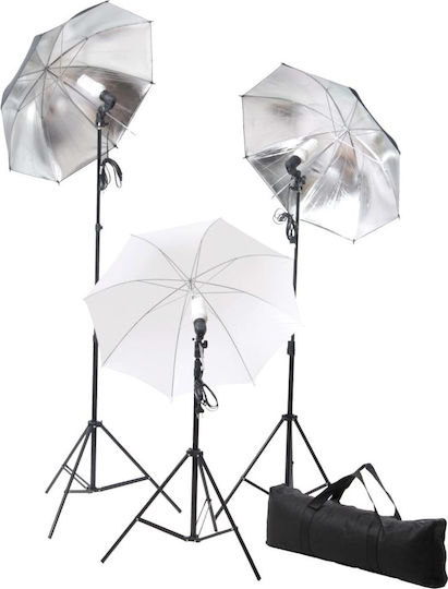 vidaXL Foto- und Videobeleuchtungsset mit 3 Leuchten 24W 5500K mit Stativ