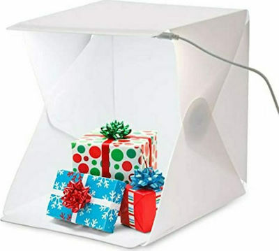 Photo Box Φορητό Αναδιπλούμενο Με Διπλό Φόντο Φωτιζόμενο 30x30x30cm