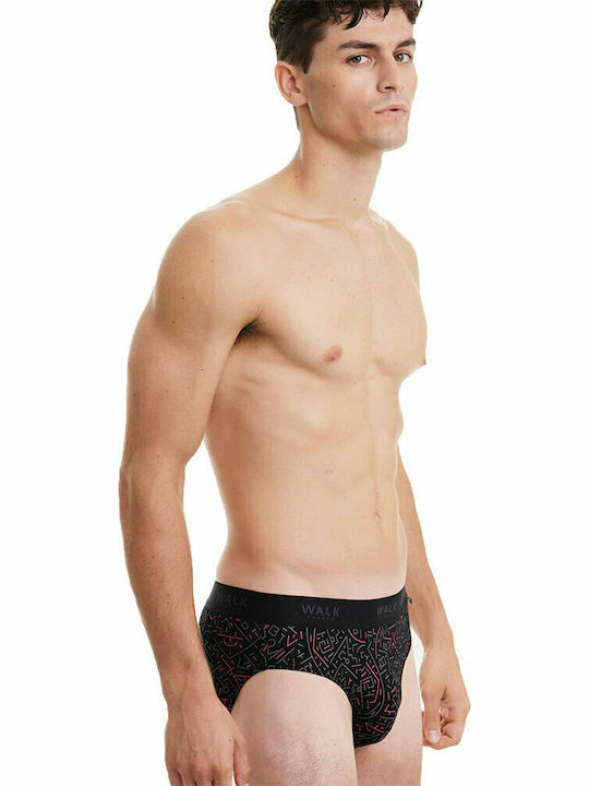 Men's Slip Black with Patterns W1775-8