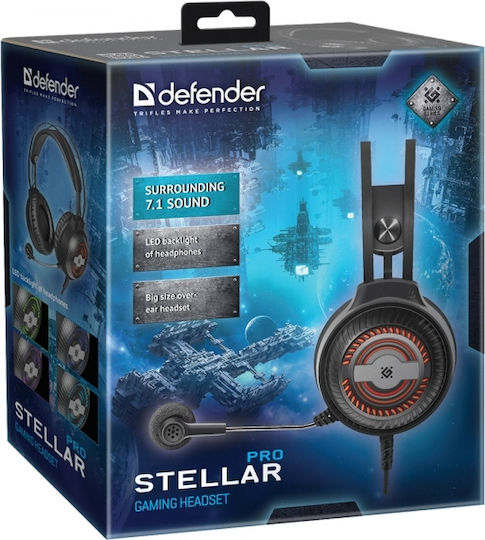 Defender Stellar Pro Virtual 7.1 Over Ear Gaming Headset με σύνδεση USB