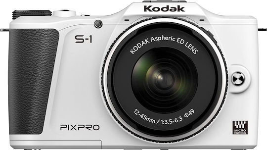 Kodak S1 Mirrorless Φωτογραφική Μηχανή Kit (PixPro 12-45mm F3.5-6.3) Λευκή