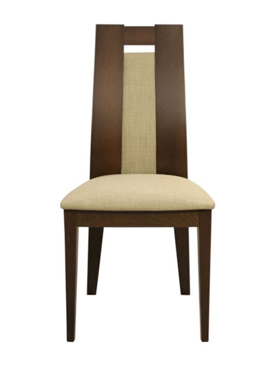 HM0068 Dining Room Wooden Chair Walnut / Beige 50x52x101cm 2pcs HM0068.01