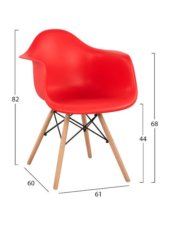 Mirto Stühle Speisesaal Red 2Stück 64x60x81cm